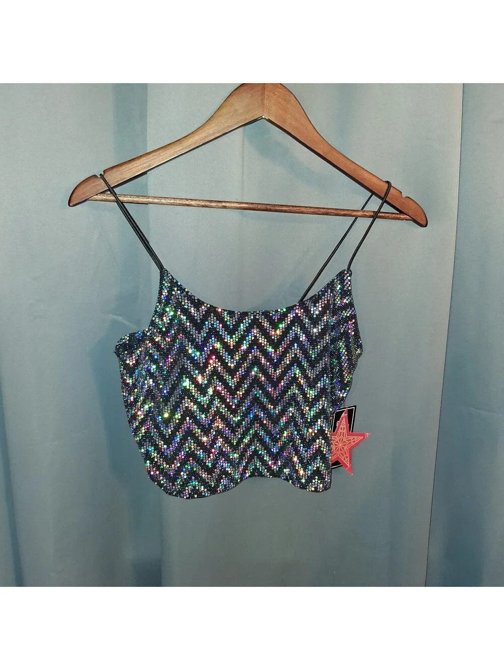 Just Polly New York XL Sequin Crop Top and Skirt Set